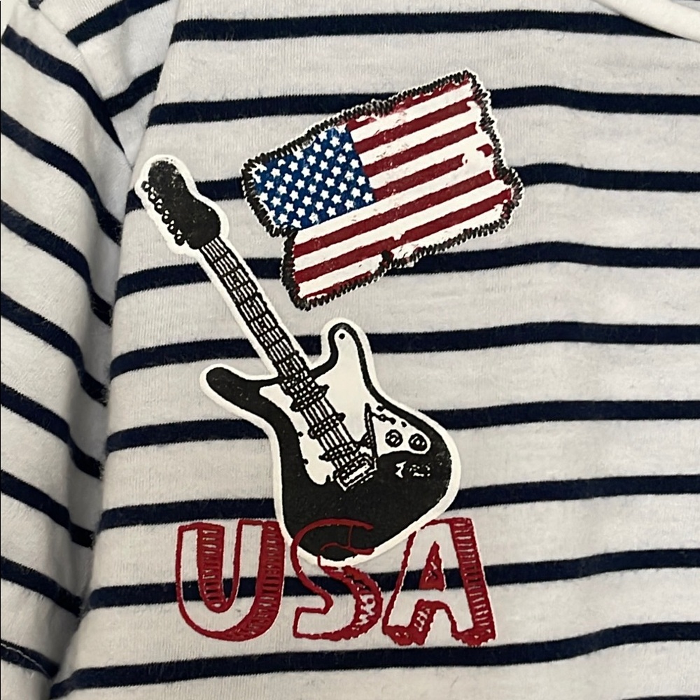 Zara Stripped Short Sleeve Tees with Rock & Roll Graphics - Picture 4 of 12